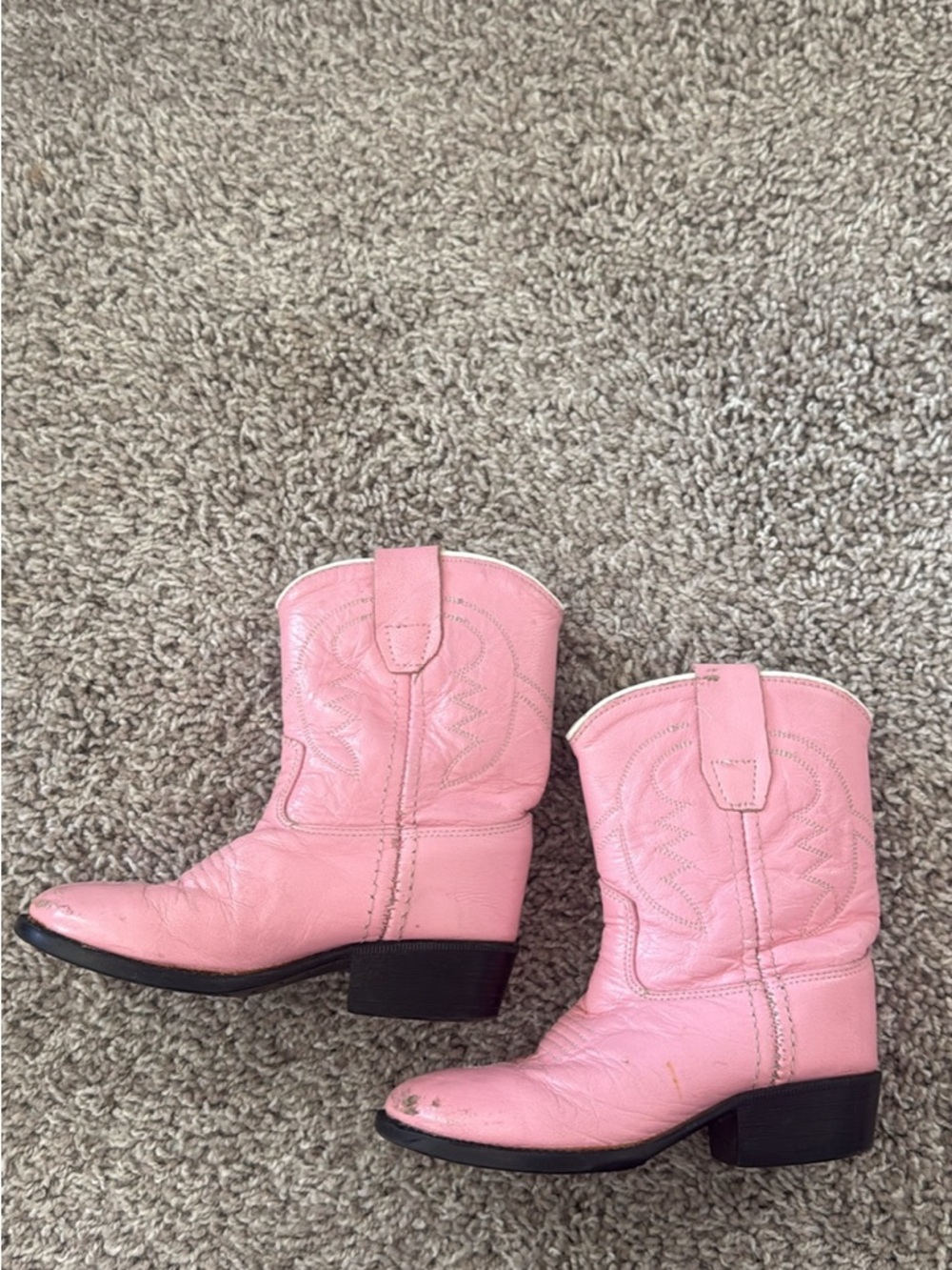 Old West Pink Kids Western Cowboy Boot - Picture 4 of 5